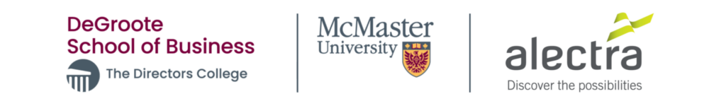 McMaster University, The Directors College, and Alectra joint logo.